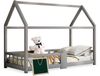 Kindereinzelbett 90×200 cm aus Massivholz mit Tafel, grau Bild 5