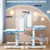 Rutaqian Kinderschreibtisch Kinder-Schreibtisch- und Stuhl-Set,Höhenverstellbar mit Sitzkorrektur (Multifunktionsschreibtisch mit Leseständer,Schublade,Rucksackhaken, 1-St, Ergonomischer Schreibtisch-Stuhl Set,Zonenförmig gestalteter Stauraum), Verstel... Bild 3