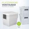 Juskys Aufbewahrungsbox mit Deckel, 4er-Set, stapelbar, Kunststoff transparent, 45 Liter Bild 2