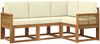 vidaXL Outdoor-Sofagarnitur 4 pcs Natur und Creme Polyester 3385176 Bild 2