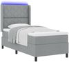 vidaXL LED Boxspringbett mit Kopfteil Hellgrau 100 x 200 cm Stoff 3343553 Bild 3