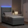 vidaXL LED Boxspringbett mit Kopfteil Hellgrau 100 x 200 cm Stoff 3343553 Bild 5
