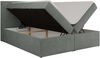 Boxspringbett mit Multipocket-Matratze und Topper, Doppelbett, Struktur dekostoff, Polsterbett mit Bettkästen - JAGUAR - 140 x 200 cm - Grau Struktur - H4 Bild 5