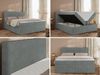 Boxspringbett mit Multipocket-Matratze und Topper, Doppelbett, Struktur dekostoff, Polsterbett mit Bettkästen - JAGUAR - 140 x 200 cm - Grau Struktur - H4 Bild 2