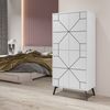 Calicosy 'DUNE' Hoher Buffetschrank mit 4 weißen Türen H136 cm - Weiß Bild 3