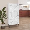 Calicosy 'DUNE' Hoher Buffetschrank mit 4 weißen Türen H136 cm - Weiß Bild 4