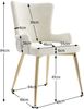 Merax Samt-Esszimmerstuhl(Set, 2 St), 6er-Set, Polsterstühle Küchenstühle luxuriöser Wohnzimmer-Schlafzimmer-Loungesessel mit vier goldfarbenen Metallstützbeinen, Beige&Gold Bild 4