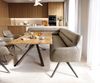 Esszimmerbank Taya-Flex 285x190 cm Mikrofaser Beige Vintage Kreuzgestell kantig Graphit Taschenfederkern Rechts Bild 2