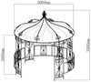 Pavillon BURMA 300cm rund, Stahl grau, Plane PVC-beschichtet weiss Bild 2