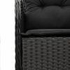 vidaXL 3-tlg. Garten-Essgruppe mit Kissen Schwarz Poly Rattan 3211848 Bild 5