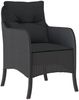 vidaXL 3-tlg. Garten-Essgruppe mit Kissen Schwarz Poly Rattan 3211848 Bild 3