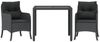 vidaXL 3-tlg. Garten-Essgruppe mit Kissen Schwarz Poly Rattan 3211848 Bild 2