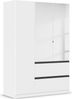 rauch Kleiderschrank, Drehtürenschrank COSTA, 3-türig, 2 Spiegeltüren, 2 Schubkästen, push-to-open, Alpinweiß, 136 x 197 x 54 cm Bild 3