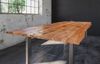 Esstisch Baumkante Massiv Mango naturfarben 200 x 100 silber U-Gestell DORA 70676118 Bild 3