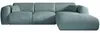 Vente-unique - POGNI Sofa SamtStoff Blau - B 165 cm x H 73 cm x L 280 cm Bild 3