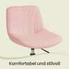 VASAGLE Schminkstuhl, Stizhocker, 65,5-77,5 cm höhenverstellbar, Barhocker, drehbar, Teddy-Fleece-Bezug, rosa Bild 4