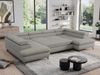 Mks Möbel 'Pedro U-Form' Ecksofa mit Schlaffunktion und verstellbaren Kopfstützen, Hellgrau, Boucle Bild 4