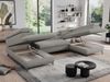 Mks Möbel 'Pedro U-Form' Ecksofa mit Schlaffunktion und verstellbaren Kopfstützen, Hellgrau, Boucle Bild 3