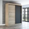 Schwebetürenschrank PAX 2-türig Schrank 160 cm (mit Spiegel) Farbe: Sonoma , schwarz Bild 2