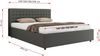 Polsterbett mit Holzlattenrost Doppelbett PAVO CLASSIC, hohe Kopfteil, Bettkasten mit Gasdruckfeder Pocket Matratze - 180 x 200 cm - Grau Kunstleder - VIRE LUX Bild 4