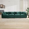 Sofa 4-Sitzer, Grün Chenille, modular mit doppellagiger Polsterung und ergonomischen Rückenpolstern,75*380*84 cm Bild 2
