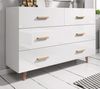 Kommode Norway-2 Hochglanz weiß und Buche massiv 125 cm Bild 4