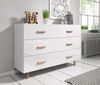 Kommode Norway-2 Hochglanz weiß und Buche massiv 125 cm Bild 2