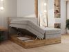 Boxspringbett, Set mit zwei Multipocket-Matratze und Topper, hohe Kopfteil, Eiche Wotan Holzrahmen - WOOD CLASSIC KING - 180 x 200 cm - Beige Struktur - H3 Bild 4