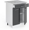 Unterschrank R-Line Anthrazit Hochglanz 60 cm mit Schubladen Vicco Bild 5