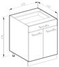 Unterschrank R-Line Anthrazit Hochglanz 60 cm mit Schubladen Vicco Bild 3