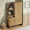 Kompaktgarderobe Holz Schwarz mit Soft-Close, Ausziehstange, Stoffpaneelen, Schubladen, modernem Flur-Organizer Bild 2