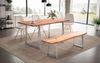 Massivholz Esstisch | Akazienholz Esszimmertisch mit Baumkante | Küchentisch mit Metallbeinen | Industrial Design | 180x90 cm Goldbraun | Tarn von Kadima Design Bild 3