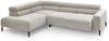 KAWOLA Sofa DELIA Ecksofa Feincord silber Recamiere links 74 x 219 x 276 cm Bild 3