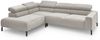 KAWOLA Sofa DELIA Ecksofa Feincord silber Recamiere links 74 x 219 x 276 cm Bild 5