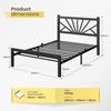 Klyvvo Bettgestell Metallbett mit Lattenrost, Metallgitter, Bettrahmen, Gästebett (1-tlg), 90×200cm, Schwarz Bild 4