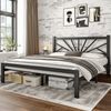 Klyvvo Bettgestell Metallbett mit Lattenrost, Metallgitter, Bettrahmen, Gästebett (1-tlg), 90×200cm, Schwarz Bild 3
