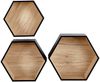 XORA 'BEN' Wandregal 3er-Set, MDF Holznachbildung Eiche schwarz, 37 x 32.2 x 12 cm, Belastbarkeit bis 5 kg Bild 3