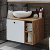 Roomart LOTUS-I-65 Badmöbel Set– 2-teiliges Badezimmermöbel Set - Waschbecken mit Unterschrank - H 45 x B 45 x T 65 cm • Weiß-Eiche Bild 4