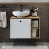 Roomart LOTUS-I-65 Badmöbel Set– 2-teiliges Badezimmermöbel Set - Waschbecken mit Unterschrank - H 45 x B 45 x T 65 cm • Weiß-Eiche Bild 3