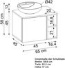 Roomart LOTUS-I-65 Badmöbel Set– 2-teiliges Badezimmermöbel Set - Waschbecken mit Unterschrank - H 45 x B 45 x T 65 cm • Weiß-Eiche Bild 5