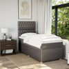 vidaXL Boxspringbett mit Matratze Taupe 100x200 cm Stoff 3294278 Bild 5