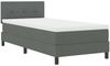 vidaXL Boxspringbett mit Kopfteil Dunkelgrau 80 x 200 cm Stoff 3338644 Bild 4