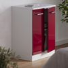 Küchenschrank für Dachschrägen R-Line Rot Hochglanz 60 cm ohne Schräge mit 2 Türen Vicco Bild 4