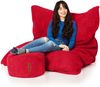 Green Bean® Sitzsack + Pouf im Set - XXL Riesensitzsack mit passendem Sitzhocker | Bean Bag mit EPS Füllung - Rot Bild 2