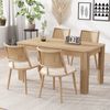 Merax PU-Sitz, Rattan-Rückenlehne, 4er-Set, Wohnzimmer, Schlafzimmerstuhl, Beige Bild 3