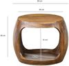 Beistelltisch 50cm Mango Massivholz rund mit Ablagefach - Couchtisch Echtholz handgefertigt Bild 4