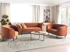 Sofa Set Samtstoff orange schwarz 6-Sitzer LOEN Bild 3