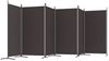 vidaXL 6-tlg. Paravent Braun 520x180 cm Stoff 350271 Bild 5