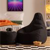 icon Sitzsack Sessel Gaming Stuhl aus Techmesh mit Hocker (Spar-Set, 1 x Sitzsack, 1 x Fußhocker), Sitzsack XXL, Gaming Sitzsack, Made in Germany, Erwachsene & Kinder Bild 3