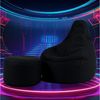icon Sitzsack Sessel Gaming Stuhl aus Techmesh mit Hocker (Spar-Set, 1 x Sitzsack, 1 x Fußhocker), Sitzsack XXL, Gaming Sitzsack, Made in Germany, Erwachsene & Kinder Bild 4